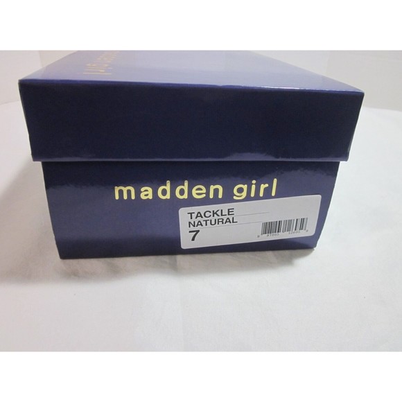 Madden Girl  Wedges Heel  Shoes Open Toe Size 7 Ivory Cloth Platform Wedges - Picture 7 of 8